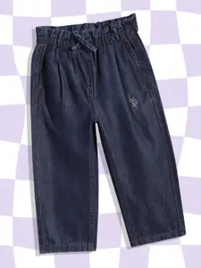 U.S. Polo Assn. Kids U S Polo Assn Kids Girls Blue Regular Fit Clean Look Jeans