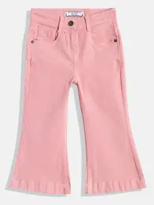 U.S. Polo Assn. Kids Girls Pink Bootcut Stretchable Jeans