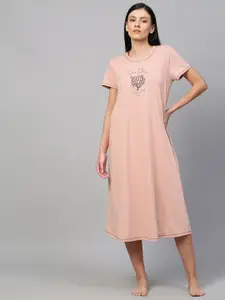 Chemistry Pink Printed Nightdress