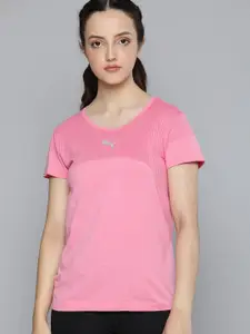 Puma Women Pink Slim Fit evoKNIT Seamless dryCELL T-shirt
