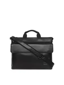 KLEIO Unisex Black PU Laptop Bag