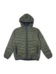 Gini and Jony Boys Olive Green Open Front Jacket