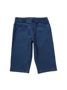 Gini and Jony Girls Blue Solid Denim Shorts