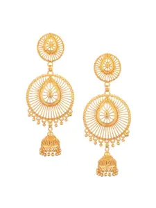 Efulgenz Gold-Plated Classic Chandbalis Earrings