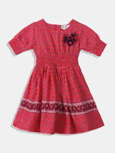 Bella Moda Red & brick red Ethnic Motifs Ethnic Dress