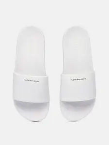 Calvin Klein Men White Neoprene Sliders