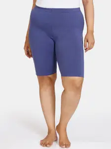 Zivame Women Blue Slim Fit Sports Shorts