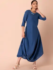 Rang by Indya Blue A-Line Maxi Dress