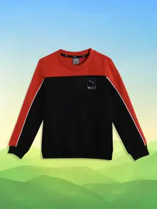 one8 x PUMA Boys Regular Fit Colourblocked Sweatshirt