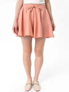 bebe PLUS Women Peach-Coloured Solid Shorts