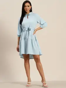 her by invictus Puff Sleeve A-Line Midi Dress