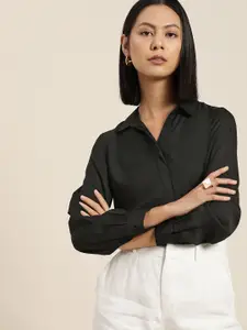 her by invictus Spread Collar Gather Detail Casual Shirt