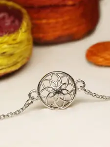 GIVA 925 Sterling Silver Rhodium Plated Sphere Floral Bracelet