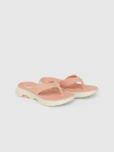 Skechers Women Pink & White Thong Flip-Flops