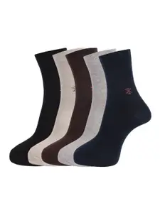 Dollar Socks Men Pack Of 5 Assorted Solid Above Ankle-Length Pure Cotton Socks