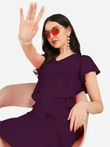 Selvia Purple Scuba Sheath Dress