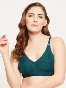 Clovia Women Non-Padded Non-Wired Full Cup M-Frame Bra - Cotton Rich Teal Bra