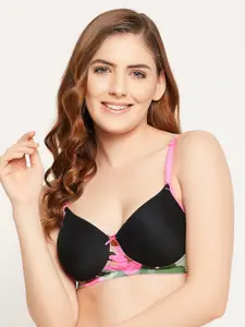Clovia Women Black Padded Non-Wired Full Cup Multiway T-Shirt Bra