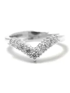 HIFLYER JEWELS Women White & Silver-Toned 925 Sterling Silver Ring