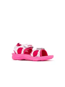 Khadims Girls Pink Printed Open Toe Casual Flats
