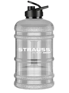 STRAUSS White Solid Water Bottle 1.5L with Mixer Ball, (Transperent, White Shade)