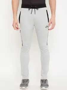 Duke Men Grey Solid Cotton Relaxed-Fit Track Pants