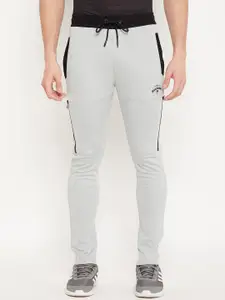 Duke Men Grey Solid Cotton Relaxed-Fit Track Pants