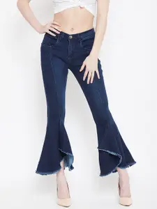 Nifty Women Blue Mid-Rise Clean Look Stretchable Flared Jeans