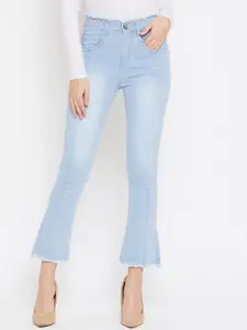 Nifty Women Blue Bootcut High-Rise Low Distress Light Fade Jeans