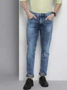 The Indian Garage Co Men Blue Heavy Fade Stretchable Jeans