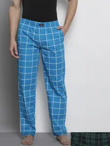 The Indian Garage Co Men Pack of 2 Cotton Checked Lounge Pants