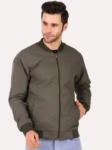 Leather Retail Men Green Lightweight Outdoor Bomber Jacket