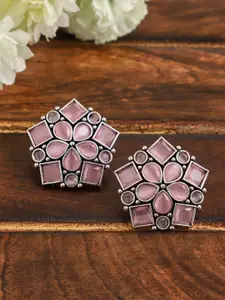 VENI Pink Floral Studs Earrings