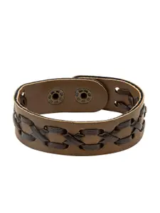 bodha Men Brown Leather Wraparound Bracelet