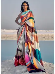 KARAGIRI Multicolor Satin Saree