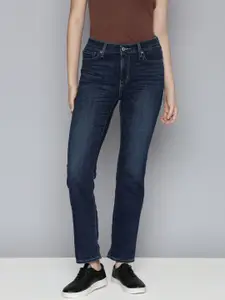 Levis Women Navy Blue Slim Fit Mid-Rise Light Fade Jeans