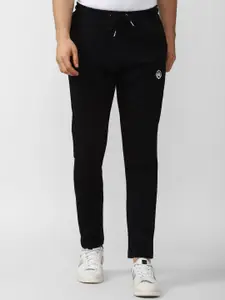 Van Heusen Sport Men Black Solid Pure Cotton Slim-Fit Track Pant