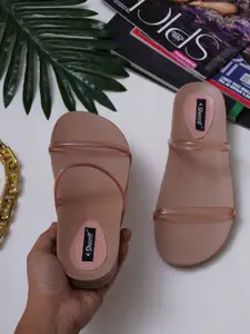 Sherrif Shoes Women Nude-Coloured Open Toe Flats