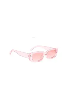 Awestuffs Women Pink Lens & Pink Rectangle Sunglasses with UV Protected Lens RFPSASIM0622