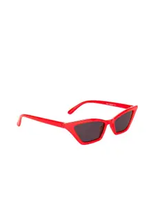 Awestuffs Women Black Lens & Red Cateye Sunglasses with UV Protected Lens