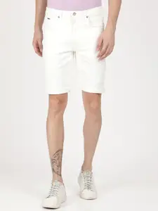 Lee Men White Denim Shorts