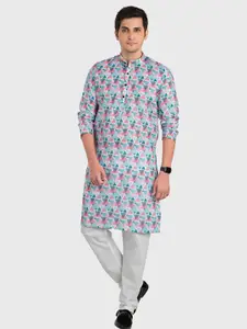 SHIWAM ETHNIX Men Multicoloured Printed Kurta with Pyjamas