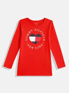 Tommy Hilfiger Brand Logo Printed Pure Cotton Top