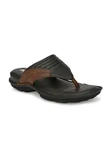 Hitz Men Brown Leather Comfort Sandals