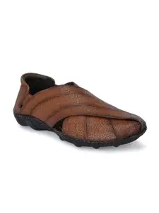 Hitz Men Tan Leather Fisherman Sandals