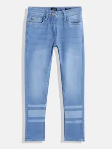 Allen Solly Junior Girls Blue Slim Fit Heavy Fade Stretchable Jeans