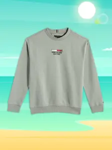 Tommy Hilfiger Boys Grey Brand Logo Sweatshirt