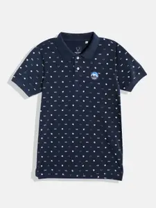 Allen Solly Junior Boys Conversational Print Polo Collar T-shirt