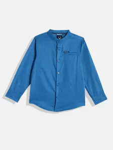 Allen Solly Junior Boys Micro Ditsy Brand Logo Opaque Printed Pure Cotton Casual Shirt