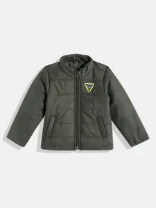 Allen Solly Junior Boys Olive Green Solid Padded Jacket